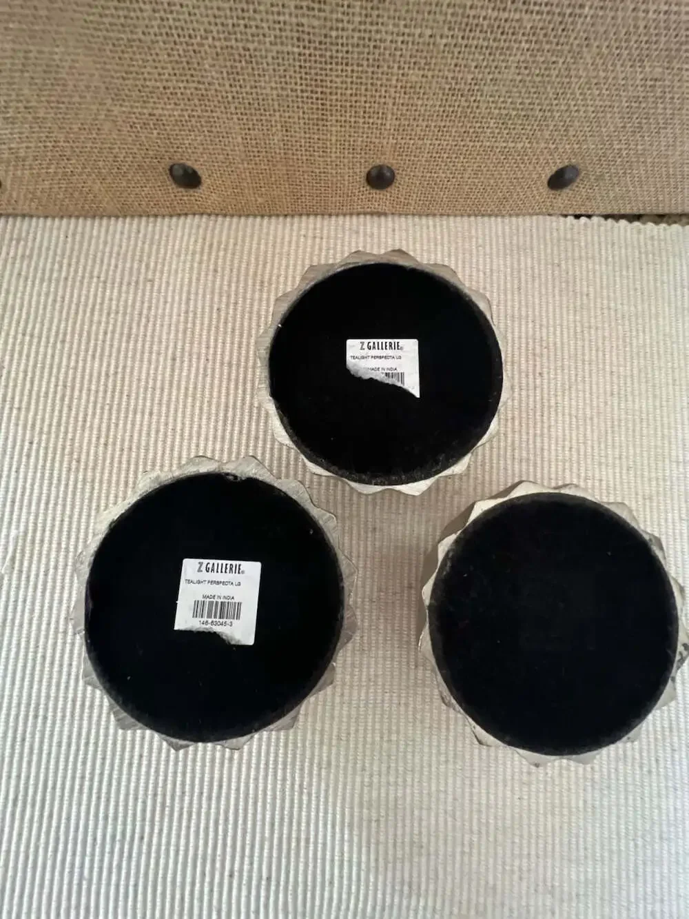 Z Gallerie Perspecta Large Silver Tea Light Candle Holders - Set of 3